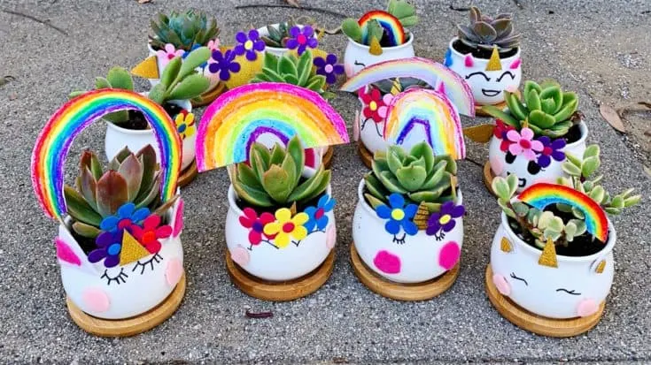 DIY UNICORN PLANTERS WITH EARTH DAY TEMPLATE