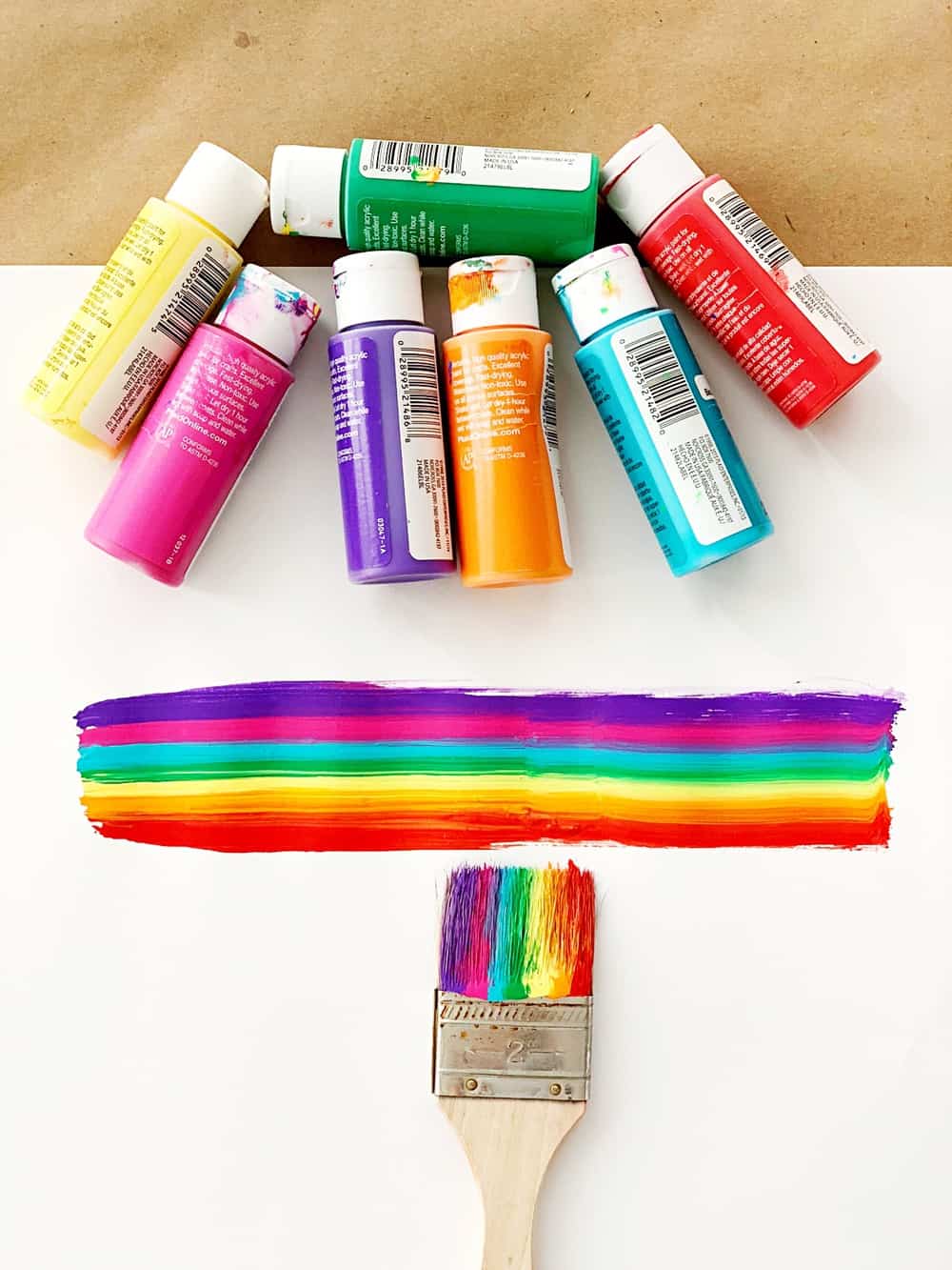 RAINBOW BRUSH PAINTING hello, Wonderful