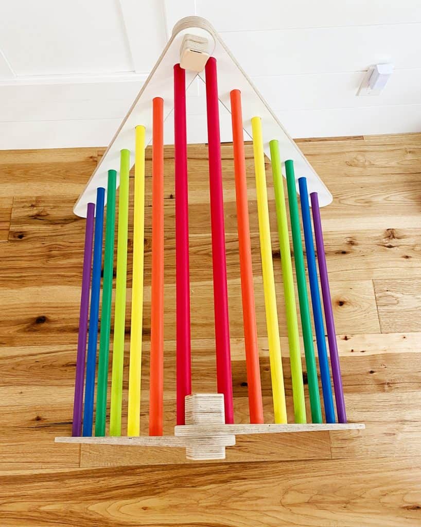 Rainbow Pikler Triangle. Gross motor skills for toddlers and preschoolers. 