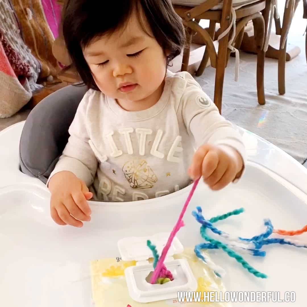 BABY WIPE CONTAINER YARN SENSORY FINE MOTOR SKILLS ACTIVITY - hello ...