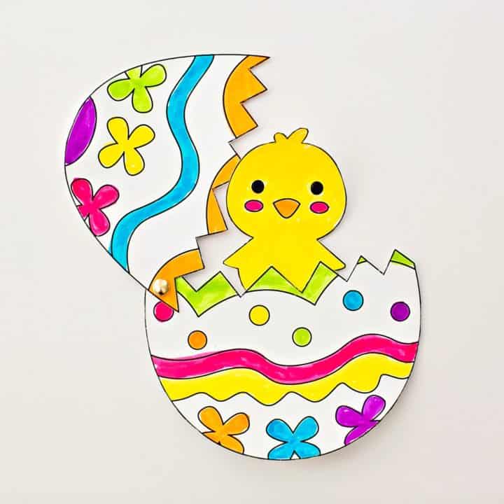 HATCHING CHICK CRAFT WITH COLORING TEMPLATE - hello, Wonderful