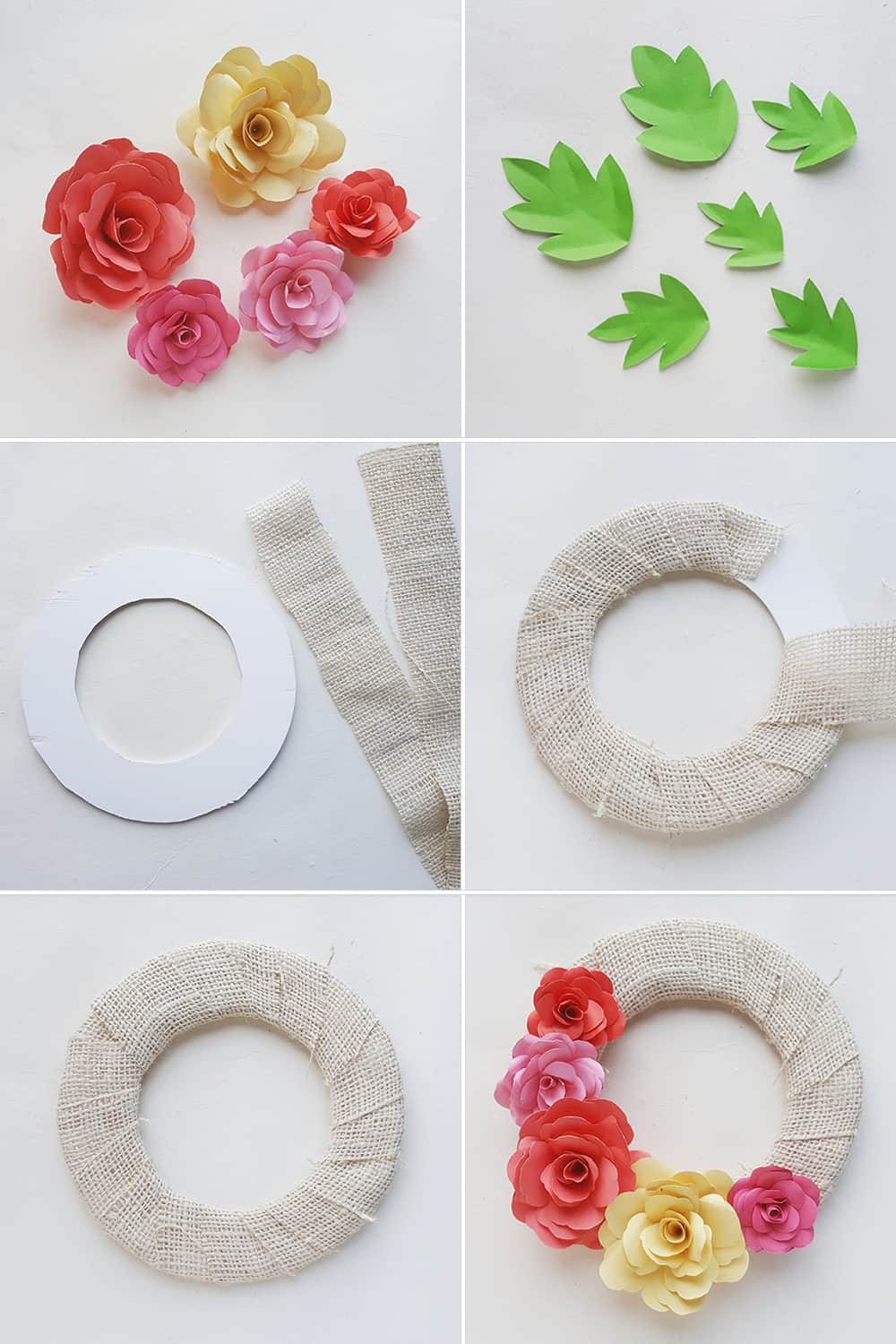 Make a lovely DIY paper rose wreath - perfect for Mother's Day or spring decor!