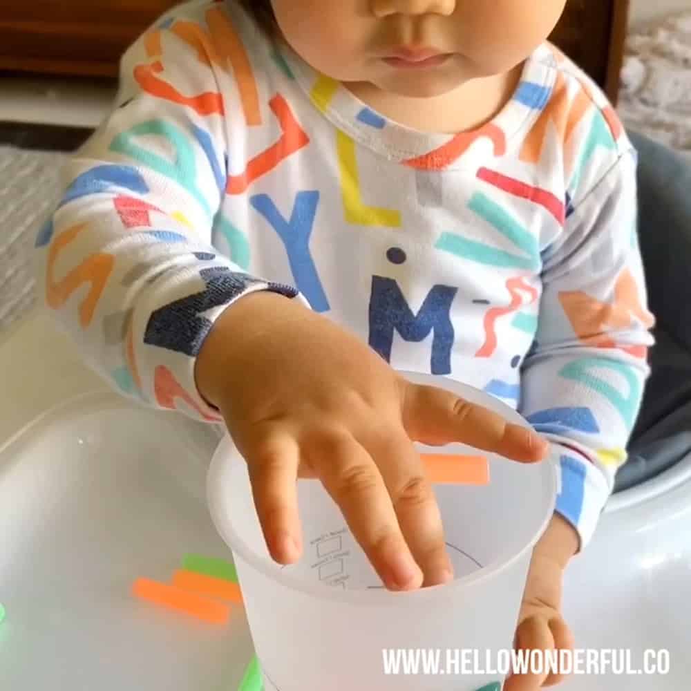 Cup and Straw Fine Motor Skills Activity For Babies And Toddlers