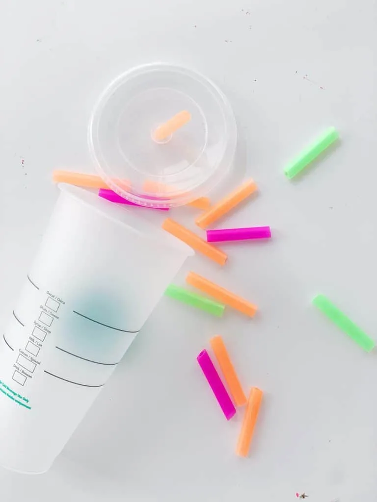 Cup and Straw Fine Motor Skills Activity For Babies And Toddlers