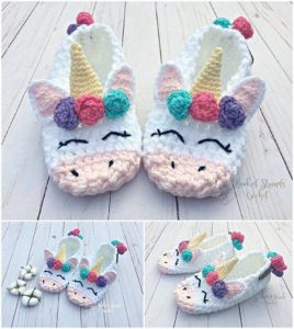 UNICORN CROCHET SLIPPERS - hello, Wonderful