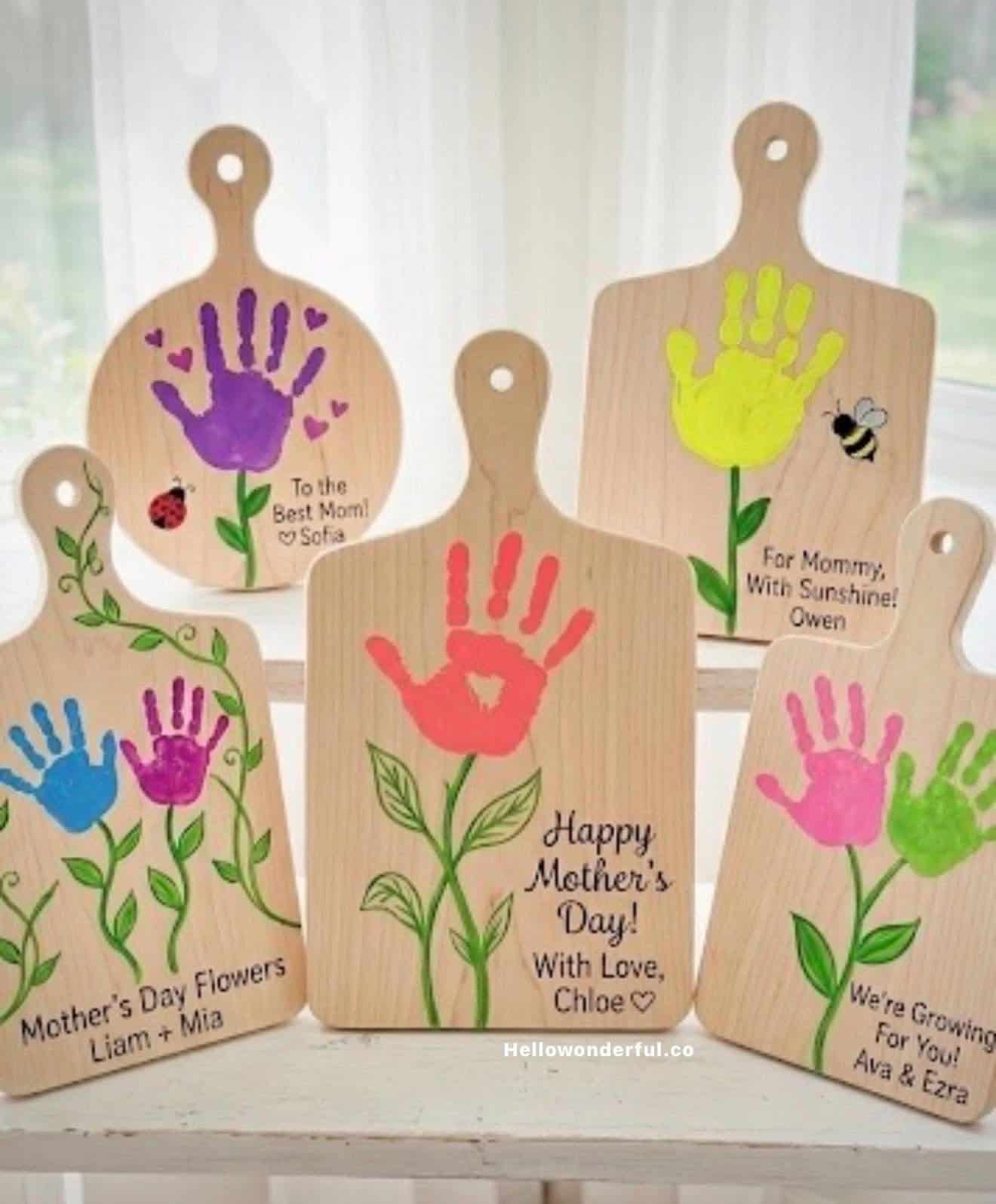 Mother's day cutting board handprint craft