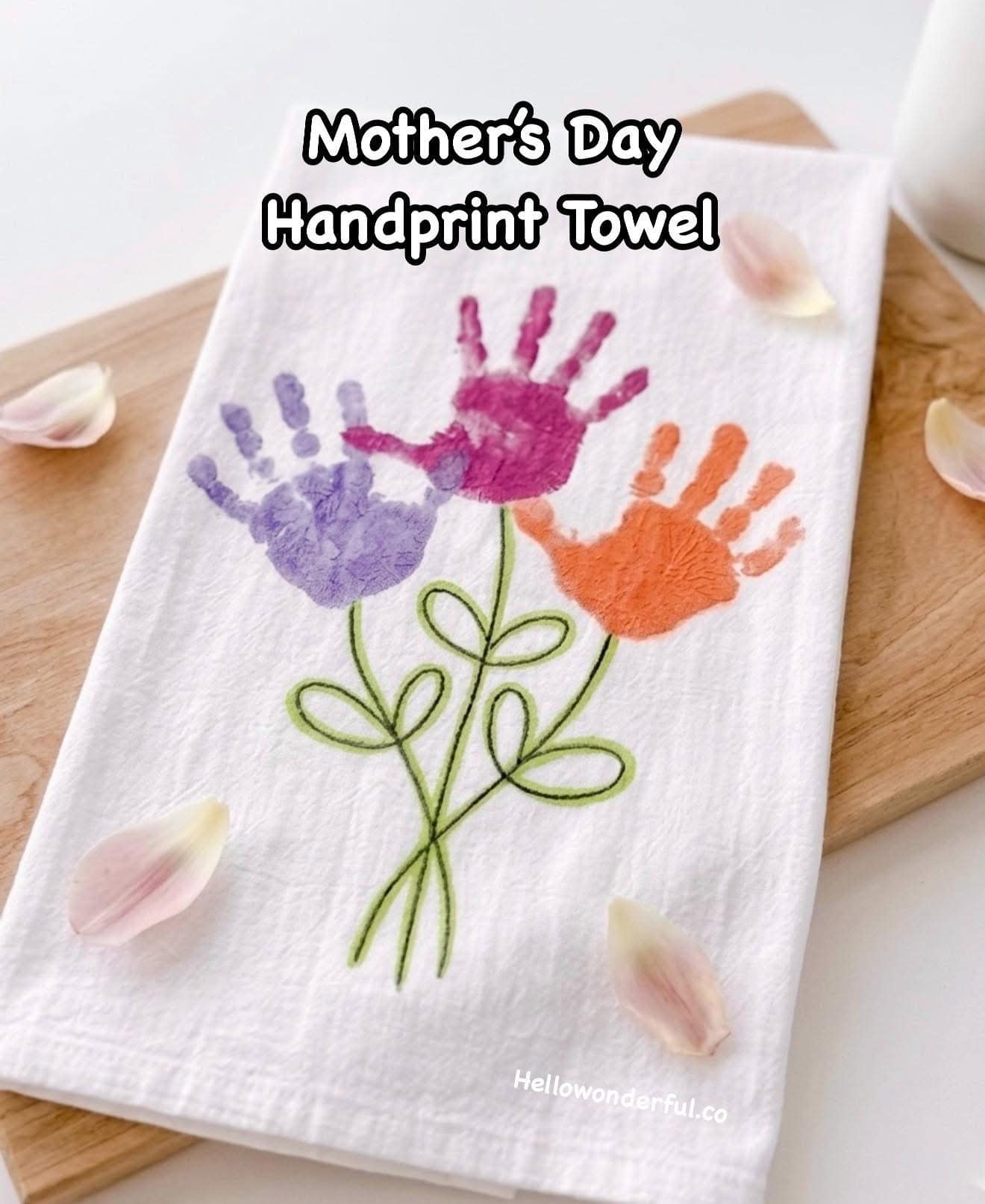 mother's day towel handprint
