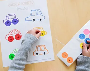 A cars and wheels learning printable activity - with free template and video!