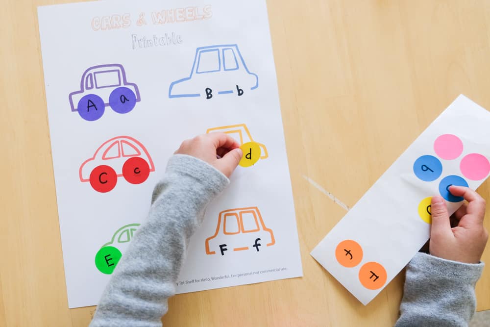 A cars and wheels learning printable activity - with free template and video!
