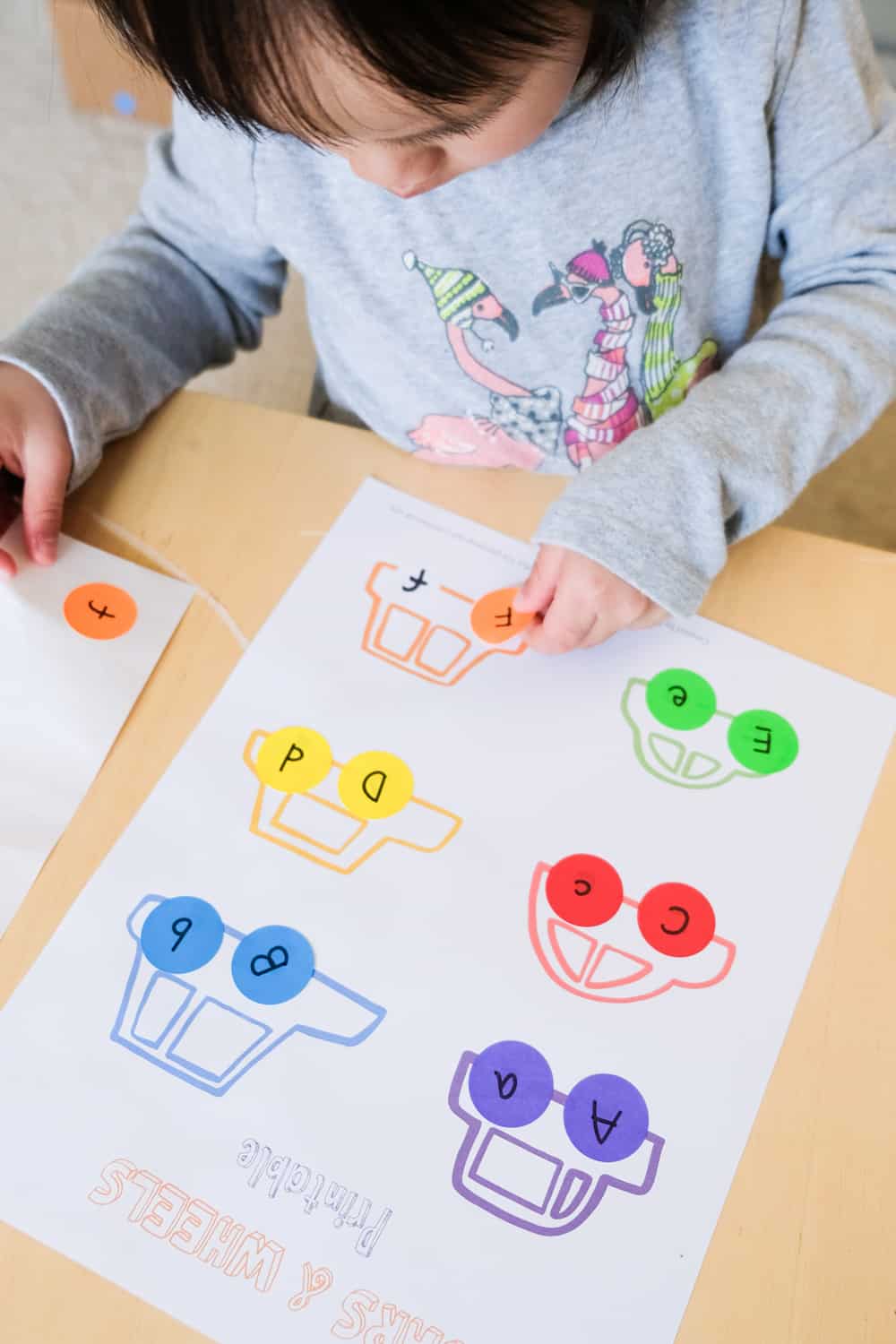 A cars and wheels learning printable activity - with free template and video!