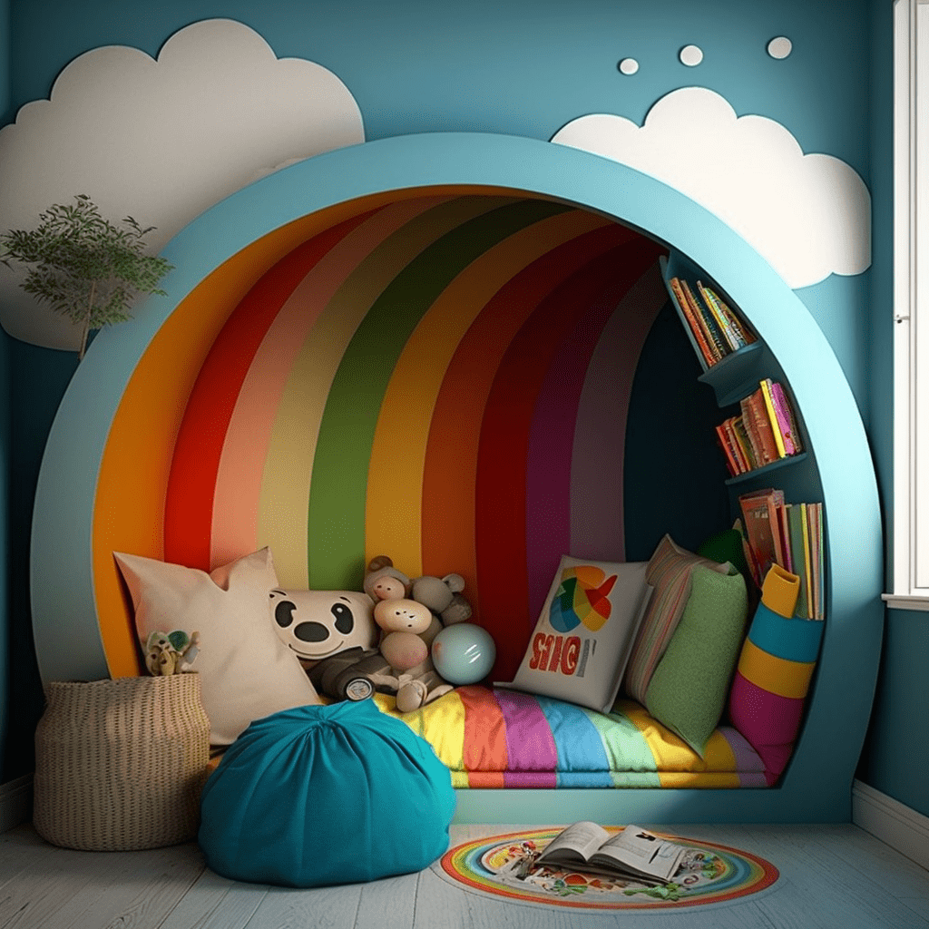 rainbow reading nook