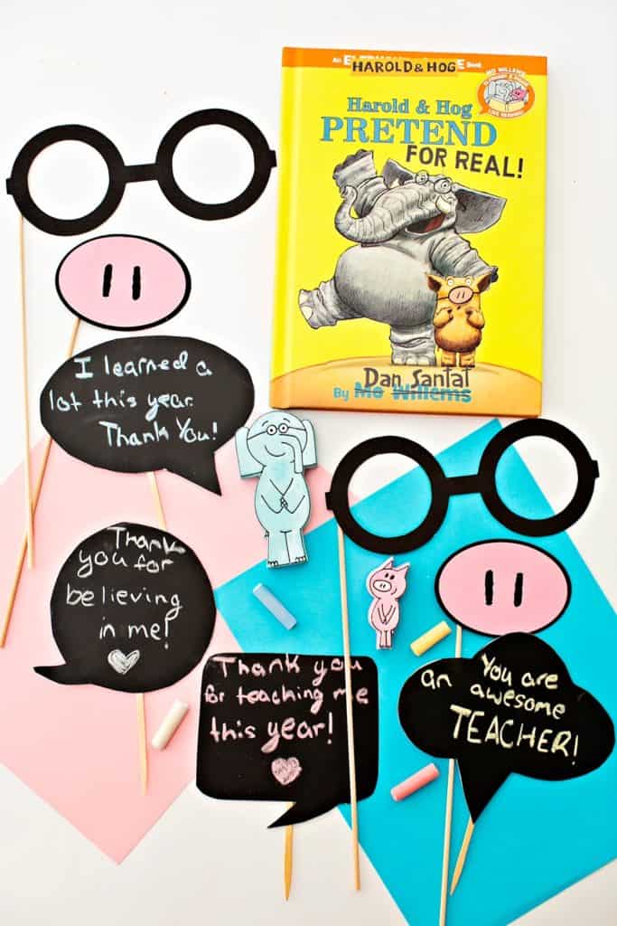 Thank-O-Rama Celebration With Elephant & Piggie. Make chalk thank you teacher cards.