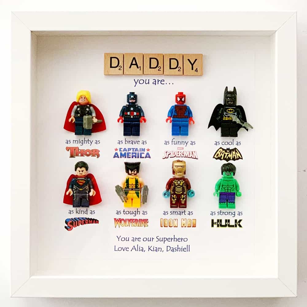 PERSONALISED SUPERHERO DAD NEW DADDY WALL PRINT PHOTO GIFT PRESENT FATHERS DAY 