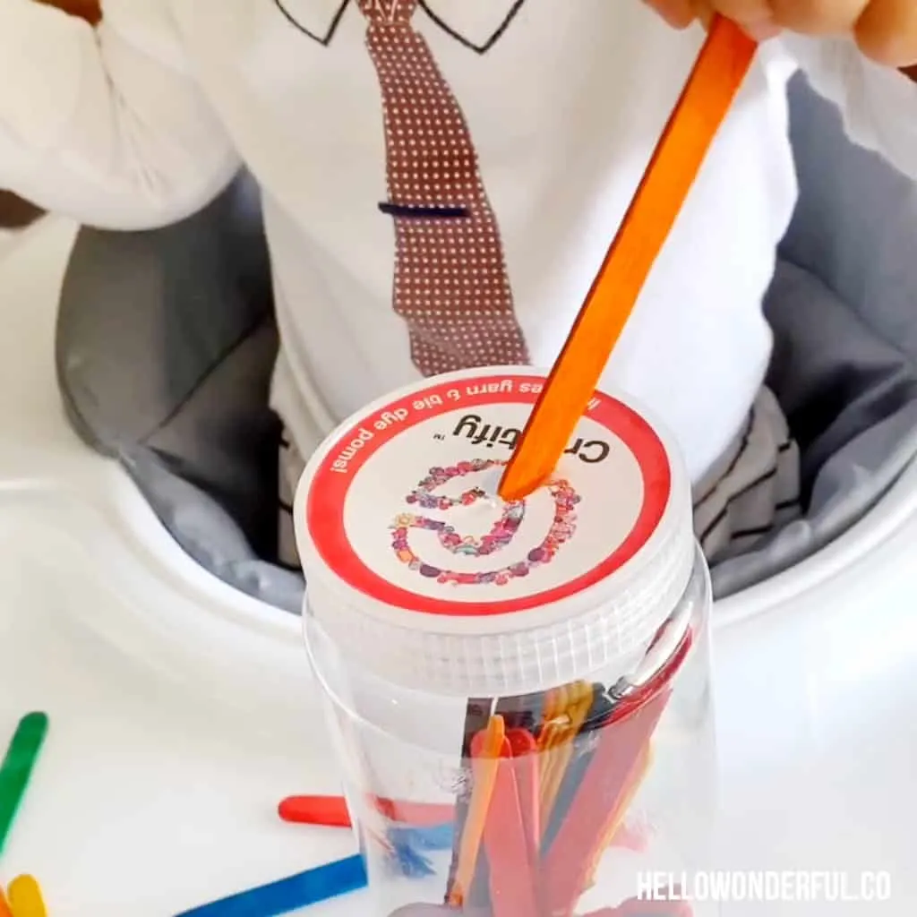 Craft Stick Fine Motor Skills Activity For Babies and Toddlers