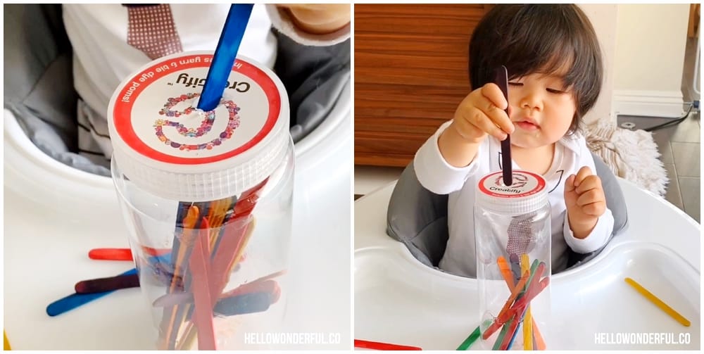 Craft Stick Fine Motor Skills Activity For Babies and Toddlers