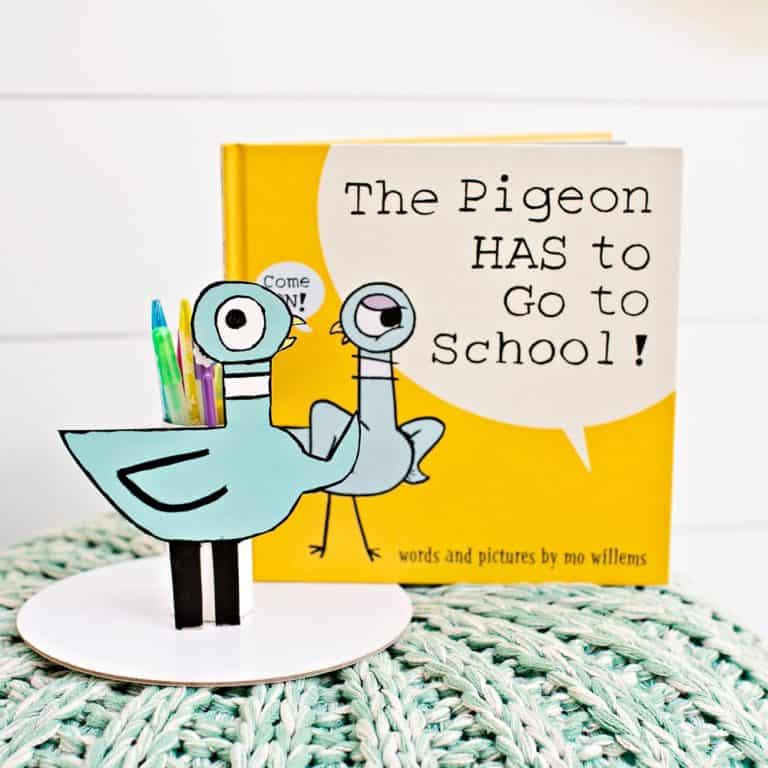 THE PIGEON HAS TO GO TO SCHOOL BOOK PARTY AND DIY PENCIL HOLDER