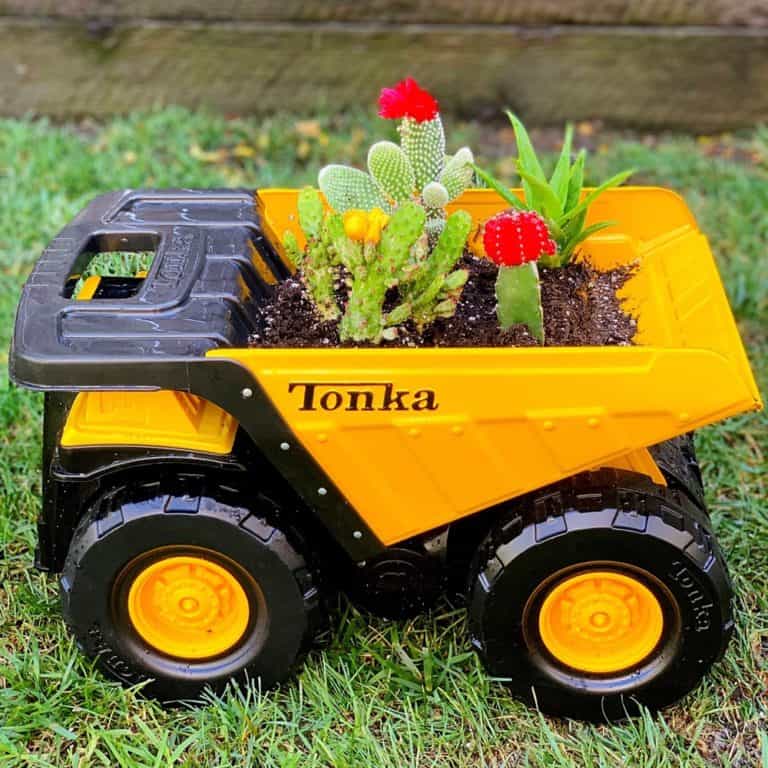 RECYCLE TOY TRUCKS INTO PLANTERS
