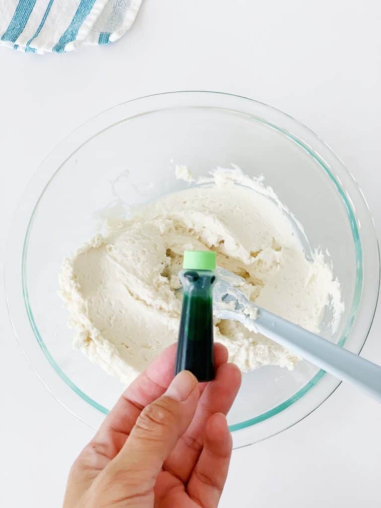 vanilla buttercream frosting in a bowl