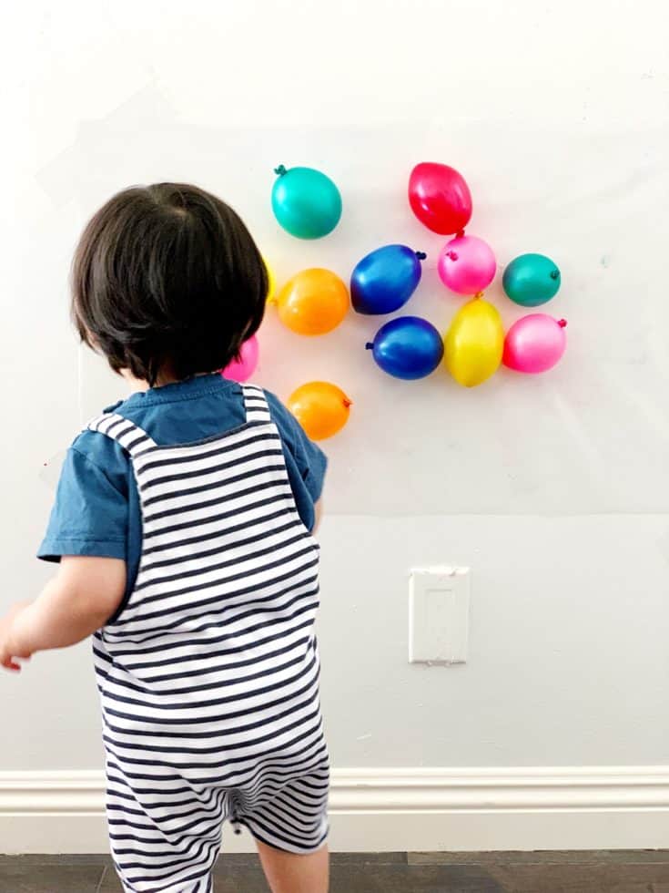 BALLOON STICKY WALL SENSORY ACTIVITY FOR BABIES AND TODDLERS hello