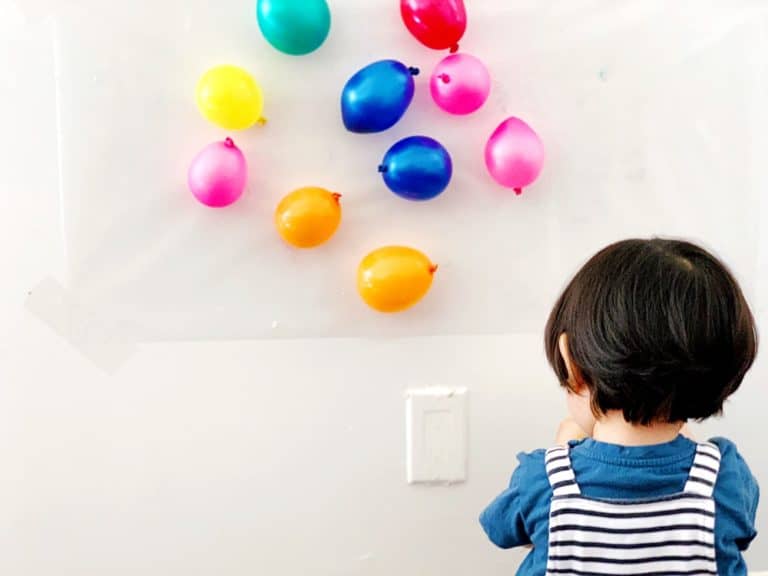 BALLOON STICKY WALL SENSORY ACTIVITY FOR BABIES AND TODDLERS Hello