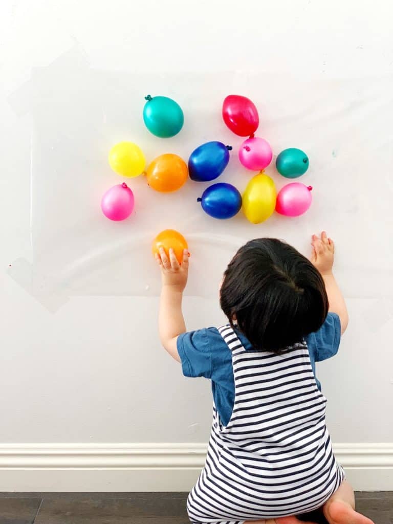 Balloon Sticky Wall Sensory Activity Babies and Toddlers