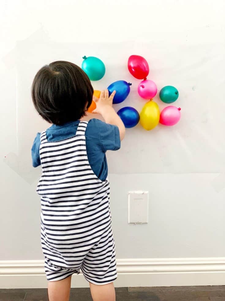 BALLOON STICKY WALL SENSORY ACTIVITY FOR BABIES AND TODDLERS hello