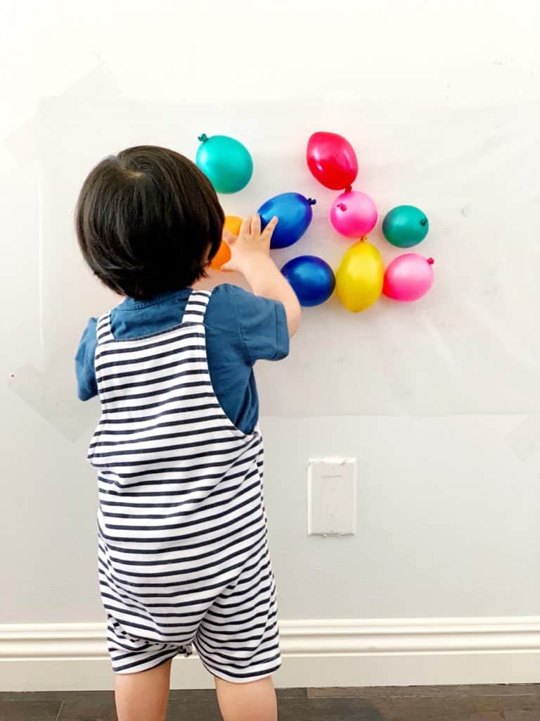 Balloon Sticky Wall Sensory Activity Babies Toddlers