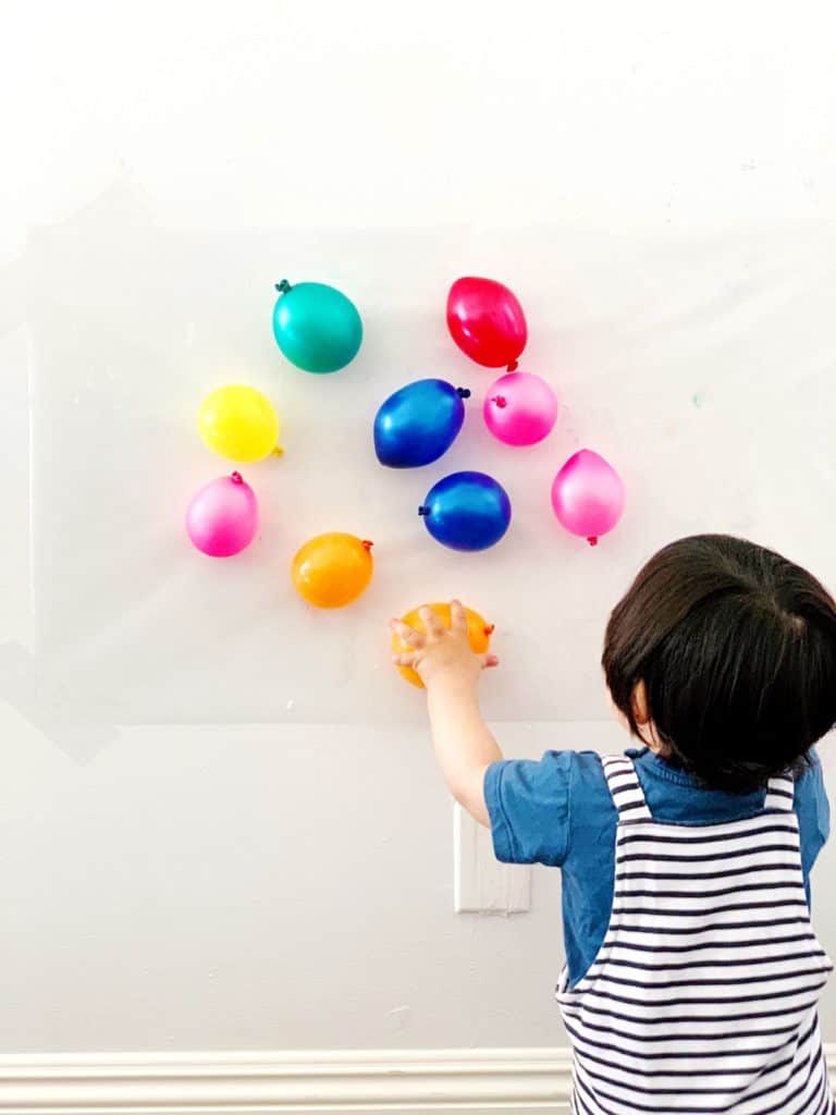 Balloon Sticky Wall Sensory Activity Babies Toddlers