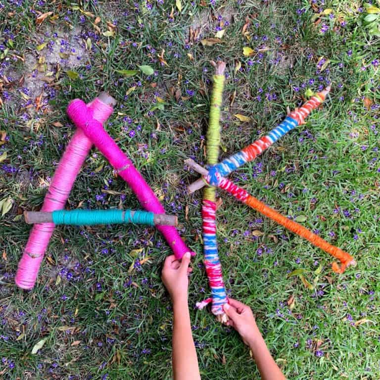 GIANT YARN WRAPPED STICK LETTERS NATURE CRAFT