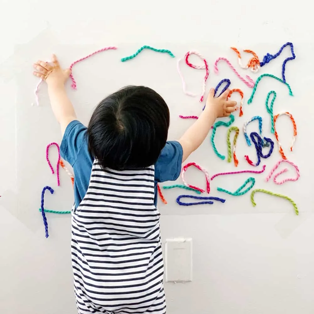 yarn sticky wall sensory activity