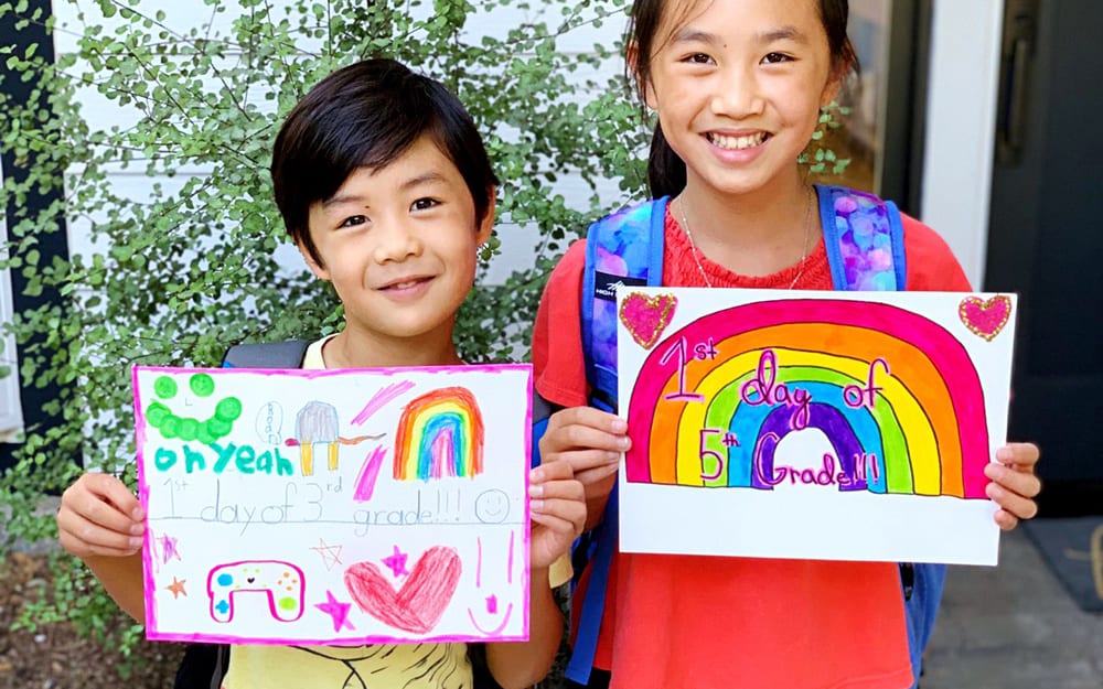 Let the kids make their own back to school sign.