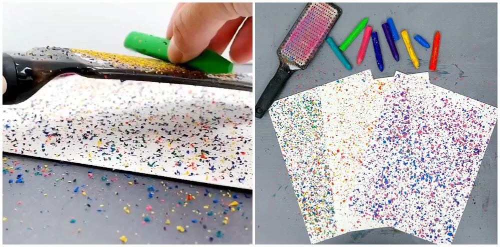 Wax Paper Crayon Art