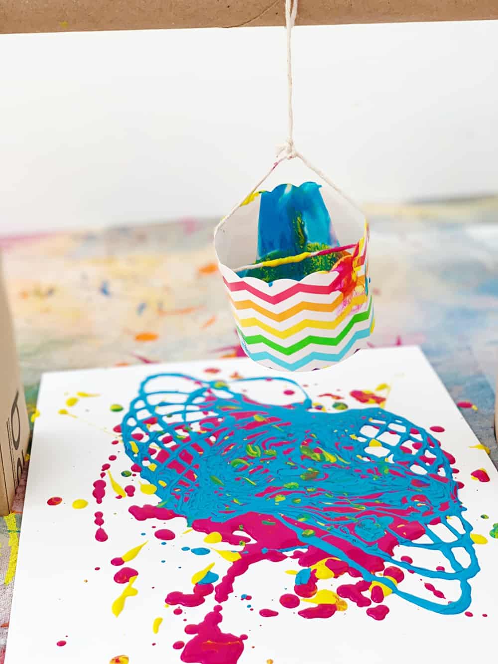 HOW TO MAKE PENDULUM PAINTING WITH KIDS hello, Wonderful