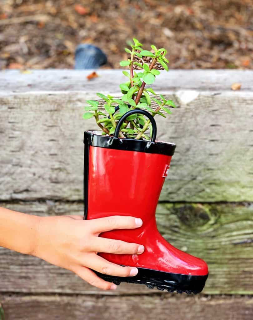 DIY Rain Boot Planters