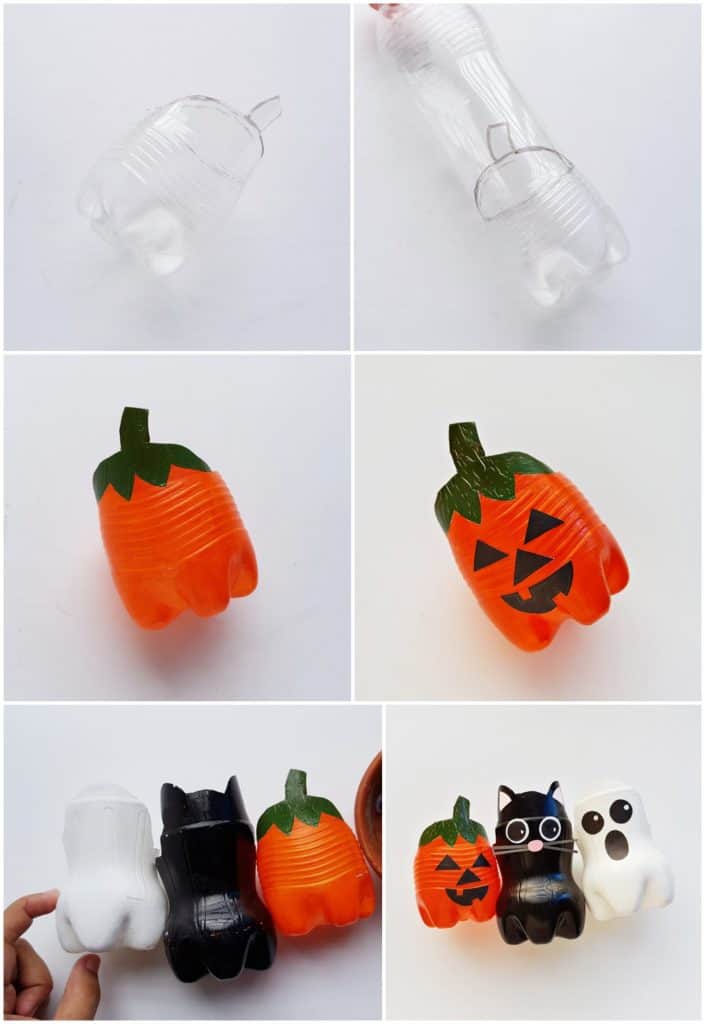 Halloween Recycled Bottle Planters Craft Materials
