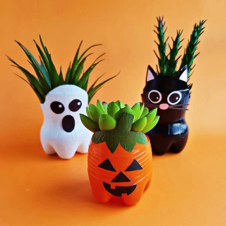 HALLOWEEN RECYCLED BOTTLE PLANTERS CRAFT