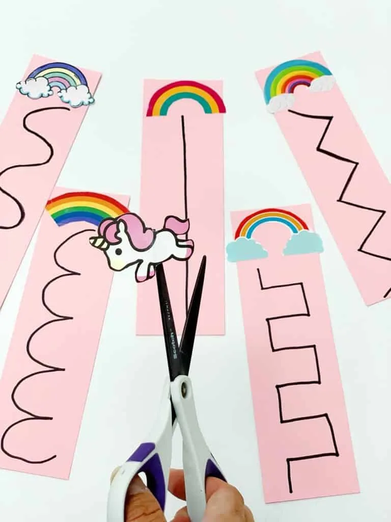 Unicorn Rainbow Scissor Cutting Activity for Kids