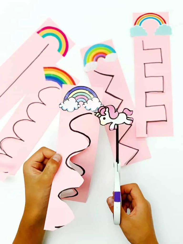 Unicorn Rainbow Scissor Cutting Activity