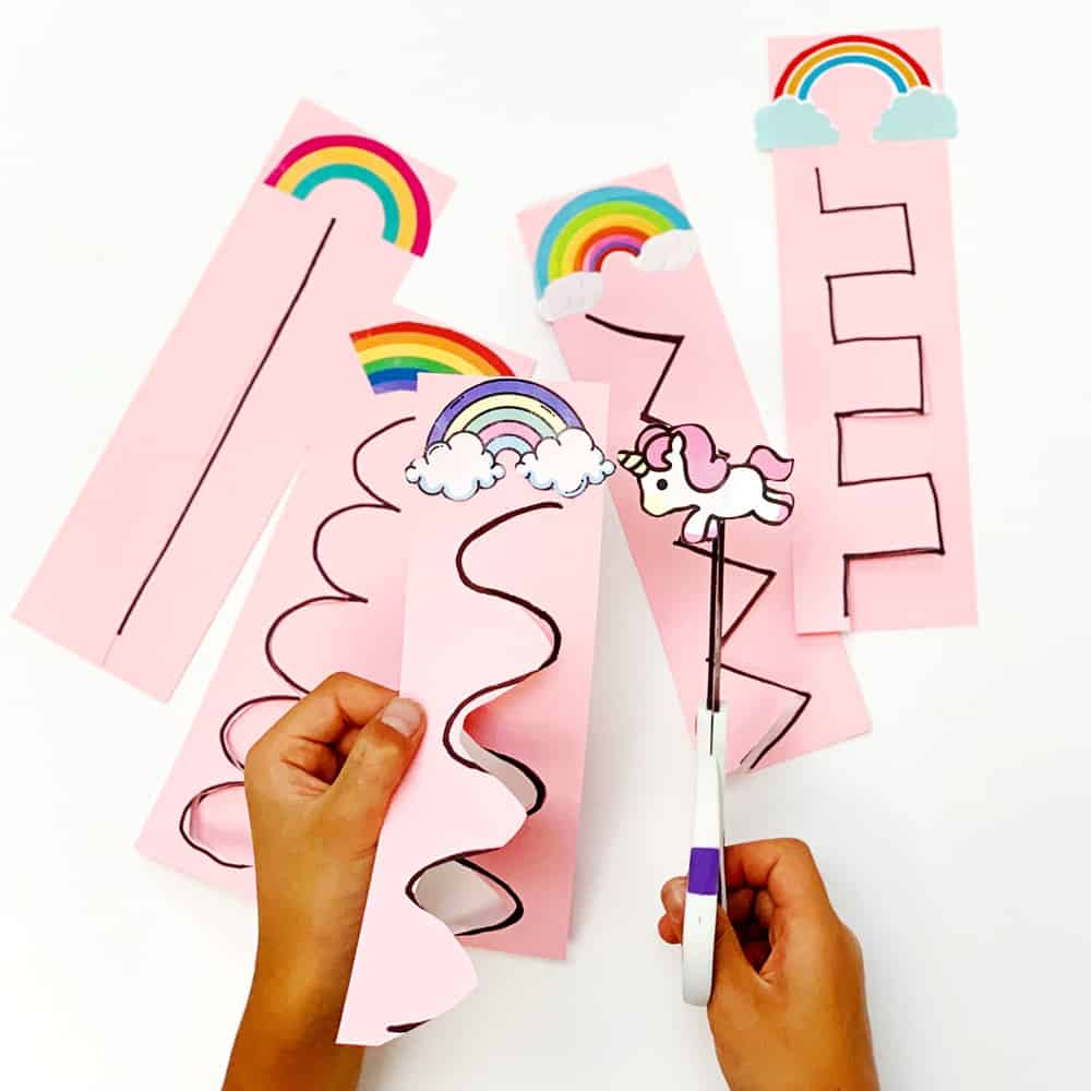 Unicorn Rainbow Scissor Cutting Activity for Kids