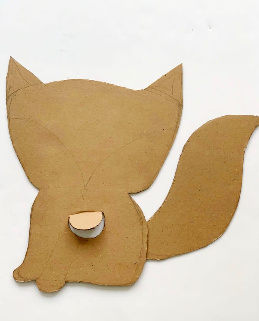 DIY Cardboard Fox Costume For Kids - process