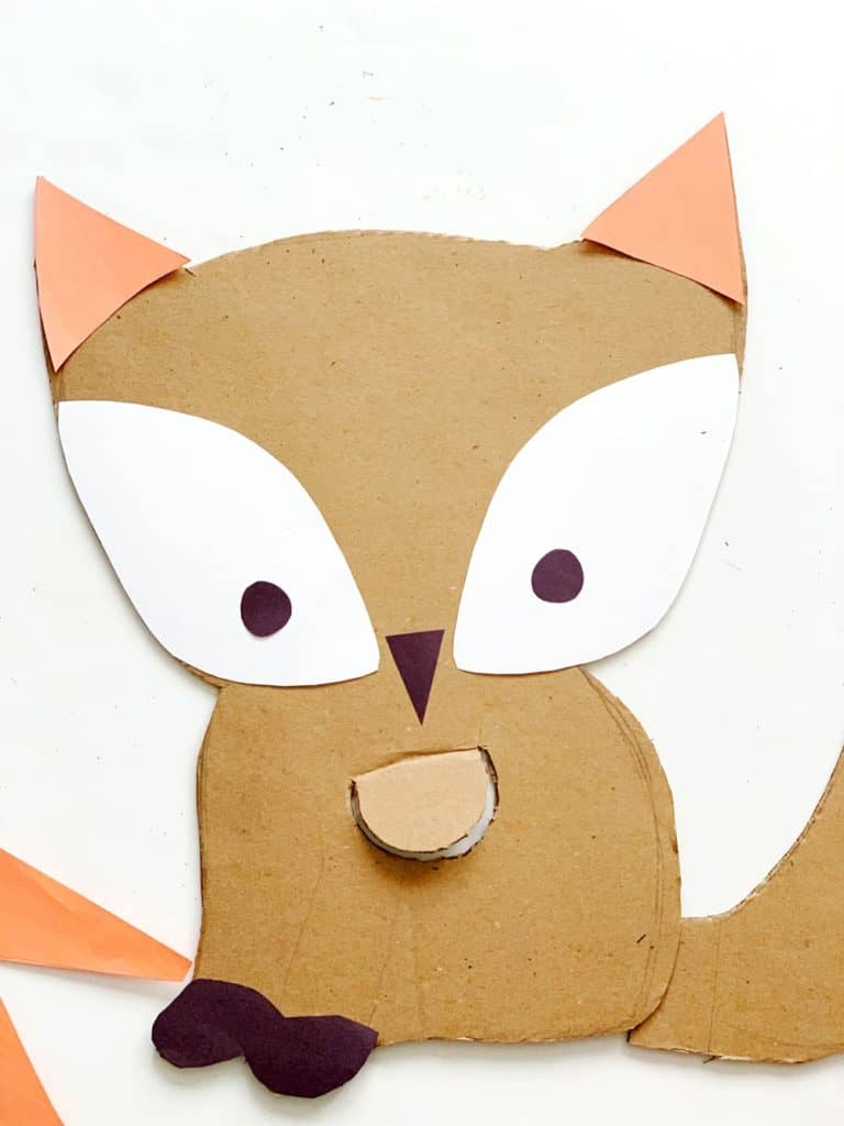 DIY Cardboard Fox Costume For Kids - process