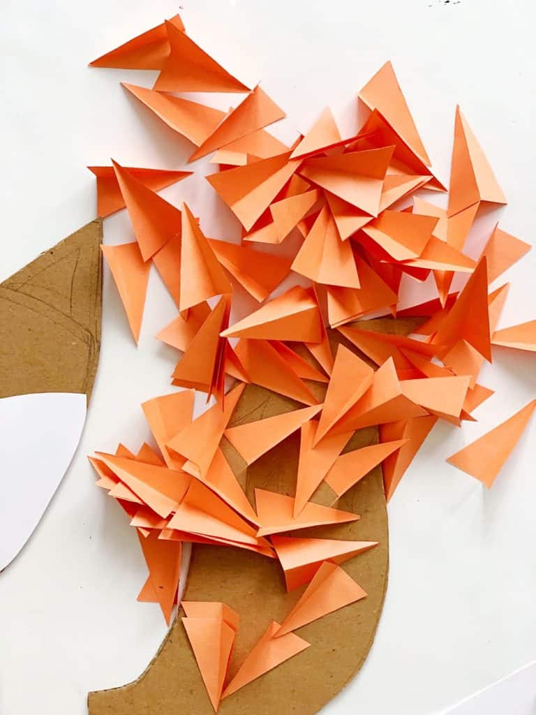 DIY Cardboard Fox Costume For Kids - process