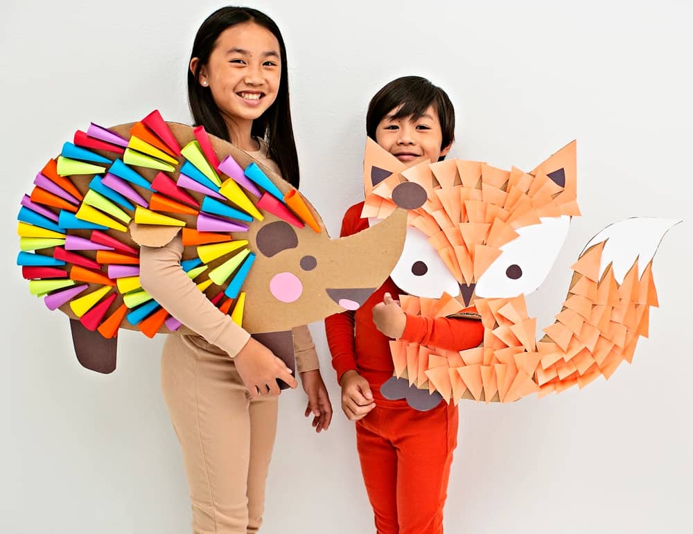 DIY Woodland Animals Fox Hedgehog Halloween Costume For Kids 