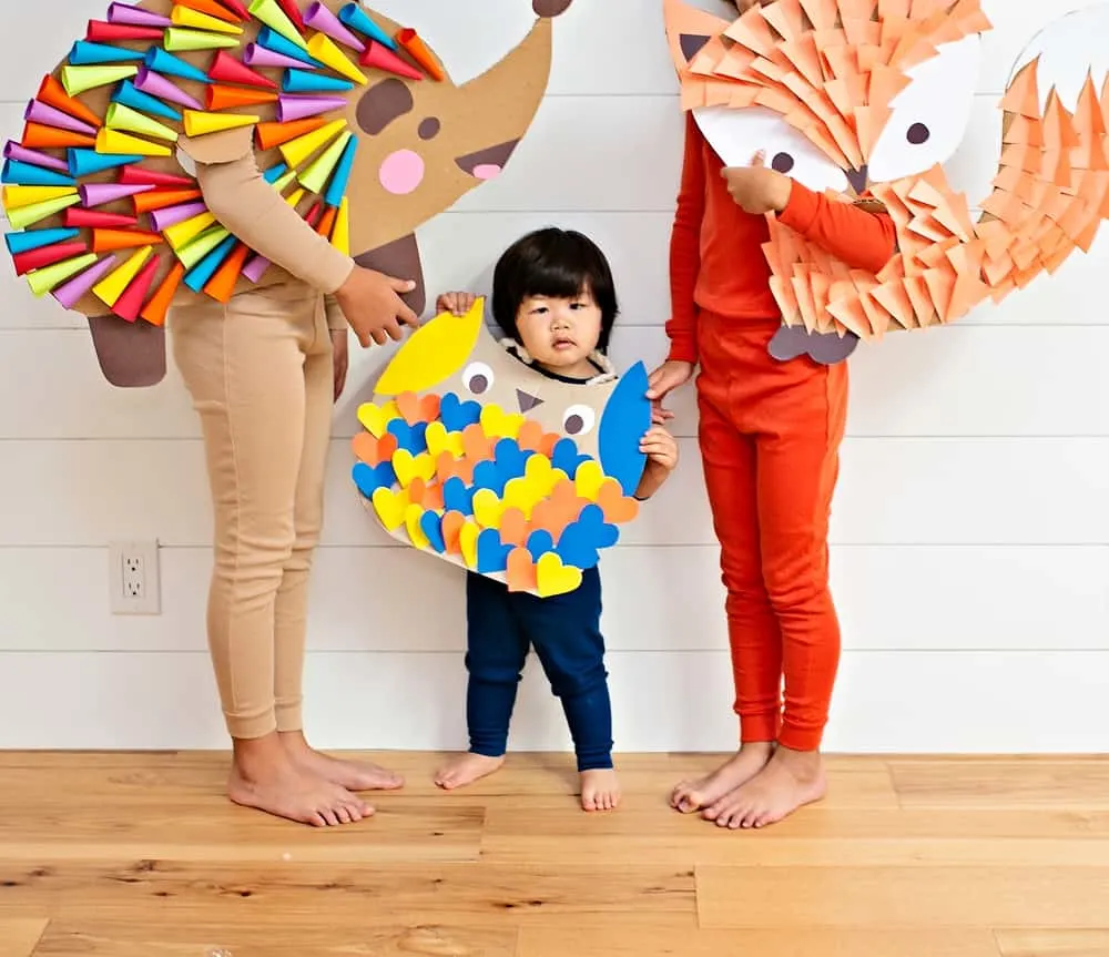 DIY Woodland Animals Fox Hedgehog Owl Halloween Costume For Kids 