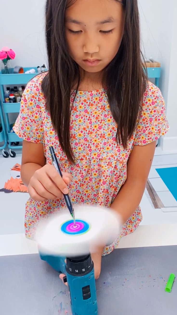 DRILL SPIN ART WITH KIDS hello, Wonderful