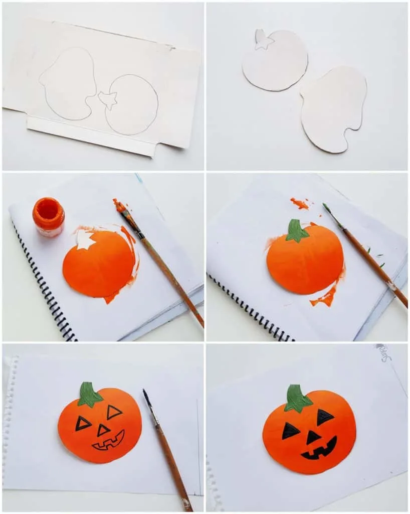 Toilet Paper Tube Halloween Craft for Kids - process