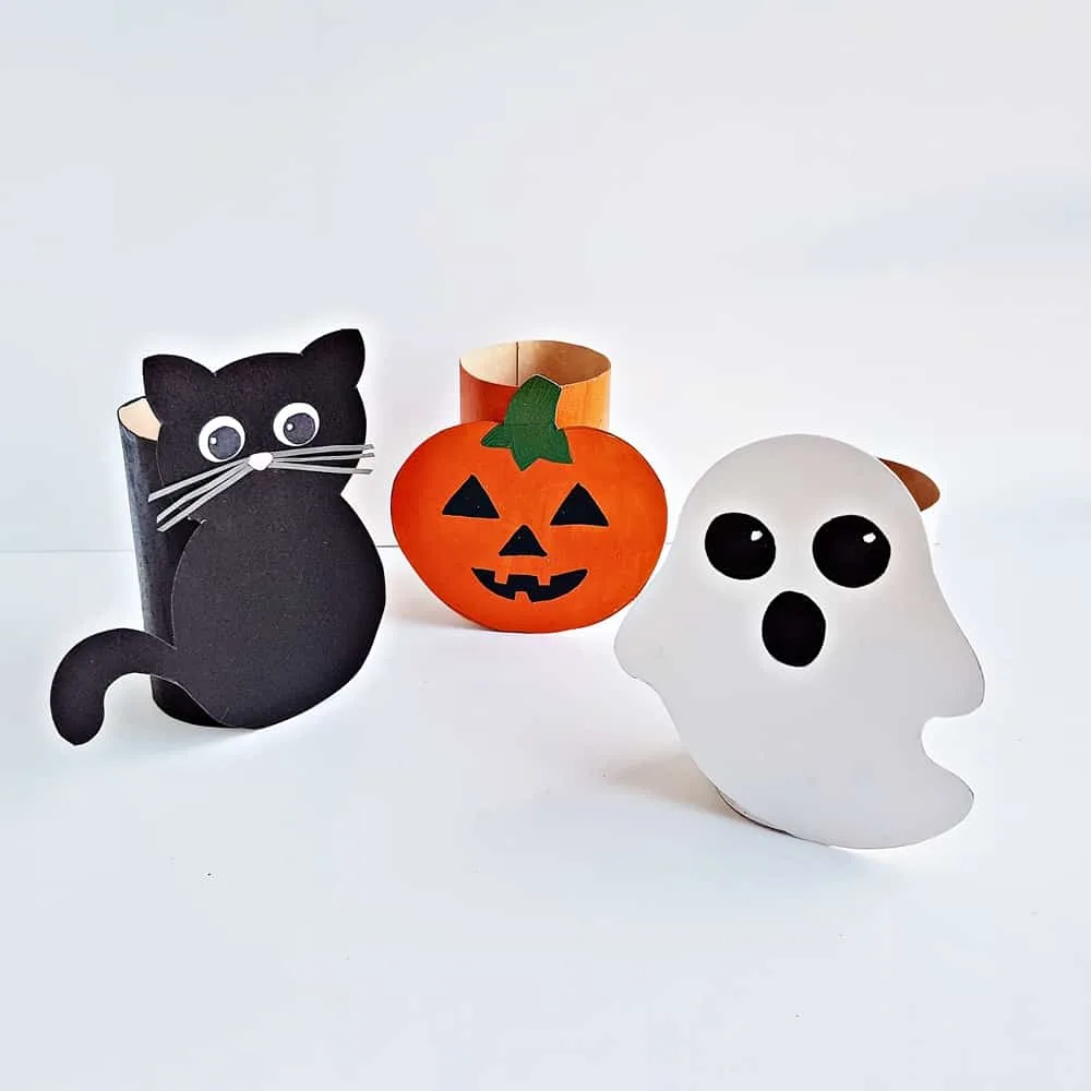 Black cat toilet paper roll craft Printable Halloween Spooky Coloring  Activity