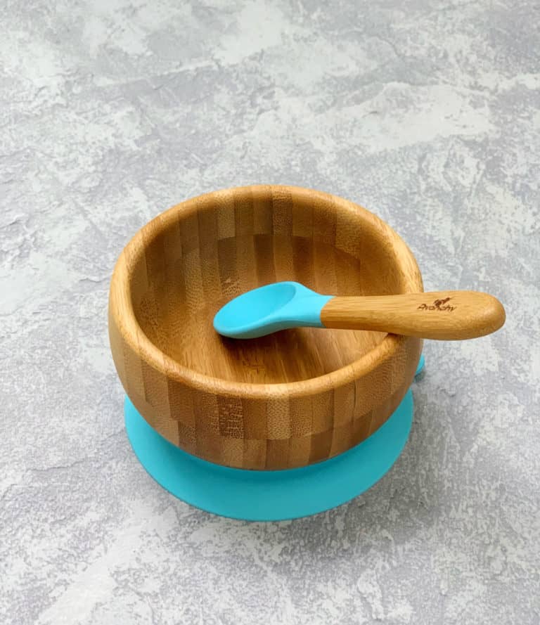 WOODEN TODDLER SELF-FEEDING BOWL