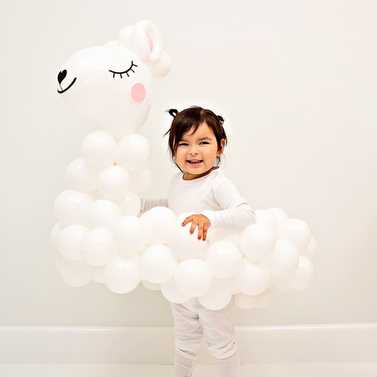 DIY Llama Balloon Costume for Kids