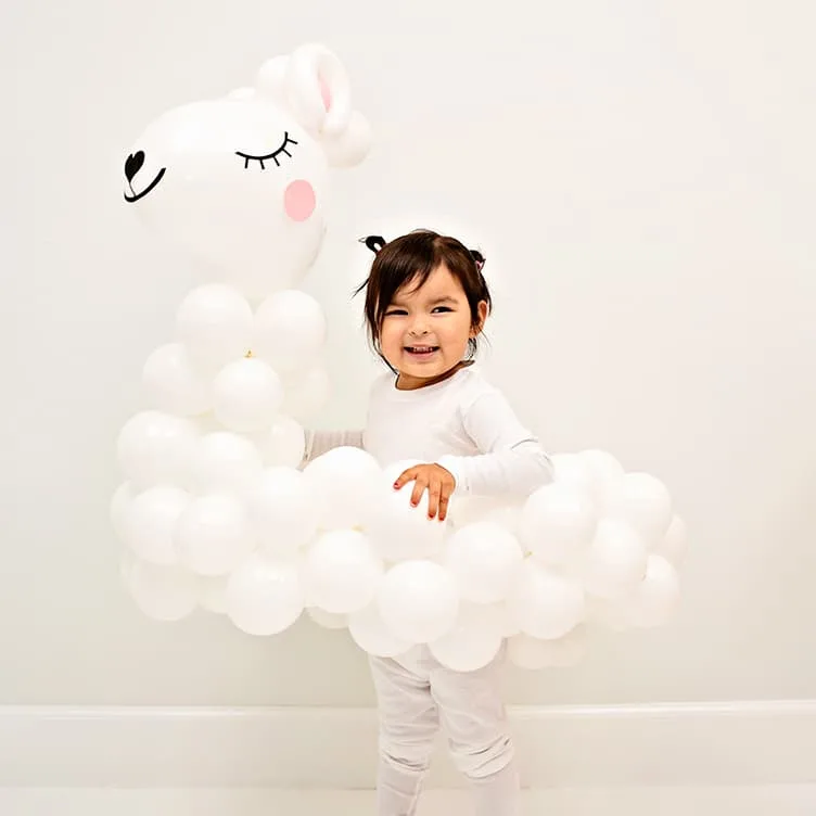 DIY Llama Balloon Costume 